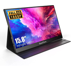 InnoView Portable Monitor, 16 Inch FHD 1080P USB C HDMI Second External Monitor for Laptop, Desktop, MacBook, Phones, Tablet, PS5/4, Xbox, Switch, Built-in Speaker with Protective Case - INVPM405